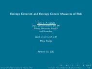 Entropy Coherent and Entropy Convex Measures of Risk - Eurandom