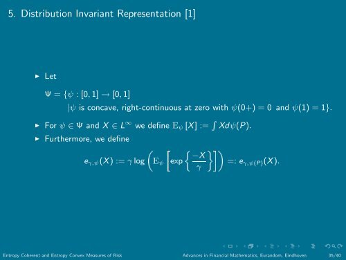 Entropy Coherent and Entropy Convex Measures of Risk - Eurandom