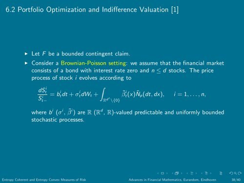 Entropy Coherent and Entropy Convex Measures of Risk - Eurandom