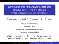 Continuous-time random walks, fractional calculus and ... - Eurandom