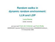 Random walks in dynamic random environment: LLN ... - Eurandom