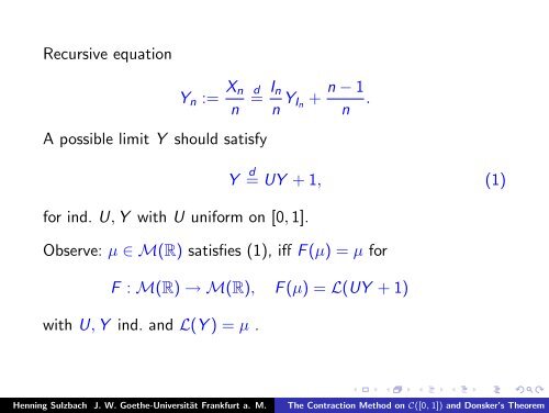 The Contraction Method on C([0,1]) and Donsker's ... - Eurandom