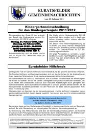 euratsfelder gemeindenachrichten - Marktgemeinde Euratsfeld