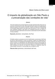 O impacto da globalização em São Paulo e a precarização ... - SciELO