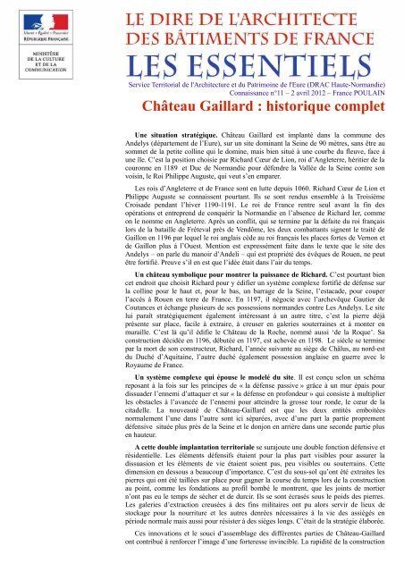 Château Gaillard : historique complet