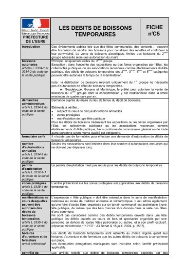 consulter la fiche pratique sur les débits de boissons temporaires