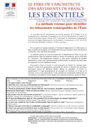 La méthode retenue pour identifier les lotissements remarquables ...