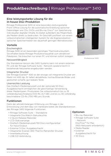 Produktbeschreibung | Rimage Professional™ 3410