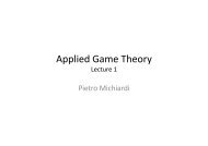 Applied Game Theory