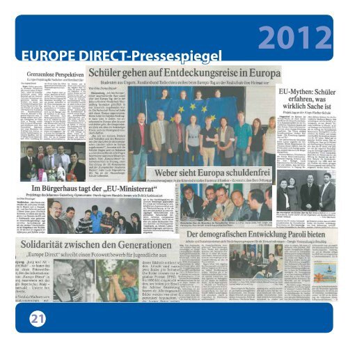 EUREGIO-Geschäftsbericht 2012 / 20 Jahre - Euregio Bayerischer ...