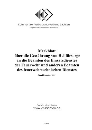 Merkblatt über die Gewährung von Heilfürsorge an ... - Eureka24.de