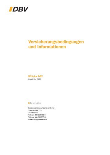 Versicherungsbedingungen und Informationen - Eureka24.de