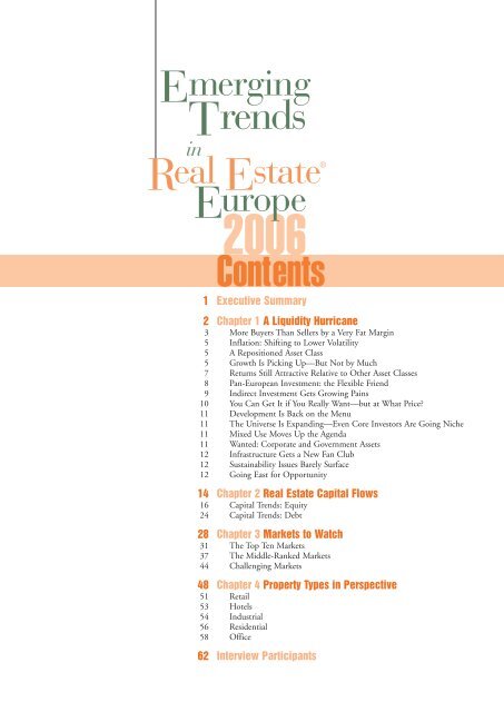 Emerging Trends in Real Estate® Europe 2006 - Urban Land Institute