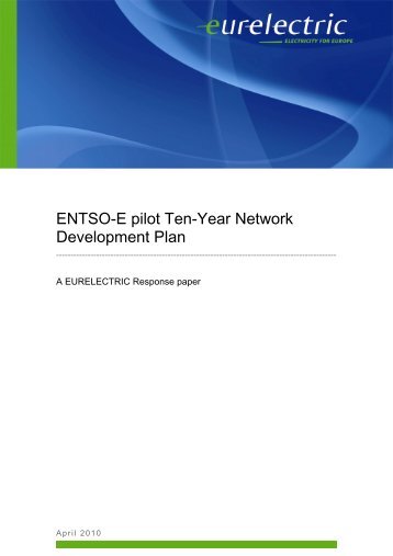 ENTSO-E pilot Ten-Year Network Development Plan - Eurelectric