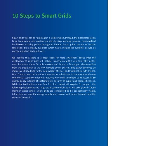 10 Steps to Smart Grids - EURELECTRIC DSOs' Ten