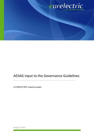 AESAG input to the Governance Guidelines - Eurelectric