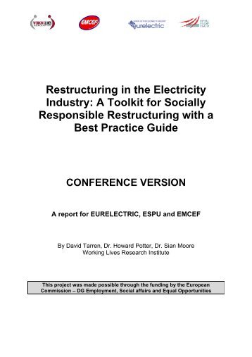 CONFERENCE VERSION Restructuring in the ... - Eurelectric