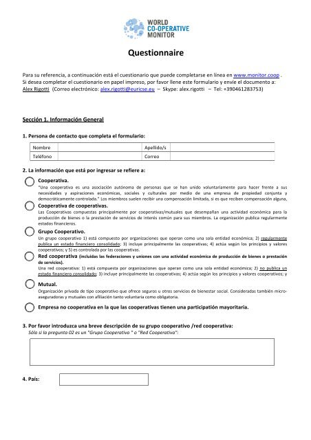 Questionnaire - Euricse