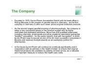 The Company - EurimPharm Arzneimittel GmbH