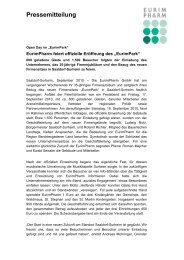 Pressemitteilung - EurimPharm Arzneimittel GmbH