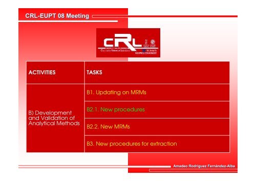 CRL for Fruits & Vegetables - Work Programme - EURL | Residues ...