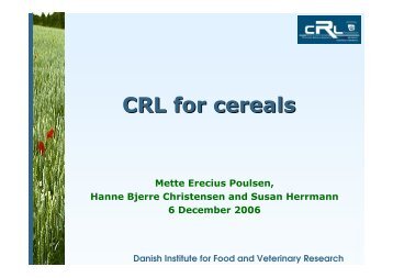 CRL for cereals - EURL | Residues of Pesticides