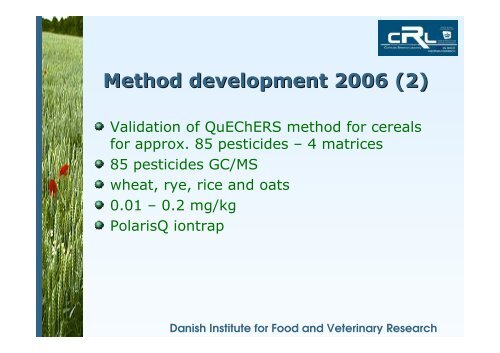 CRL for cereals - EURL | Residues of Pesticides