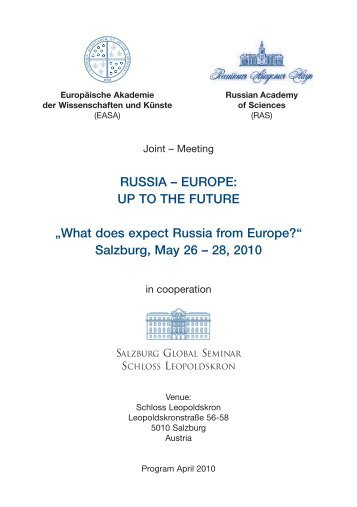RUSSIA – EUROPE: UP TO THE FUTURE - European Academy of ...