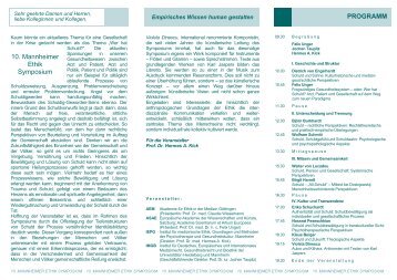 10. Mannheimer Ethik Symposium PROGRAMM - Europäische ...