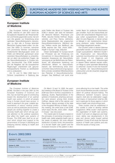 Congress Highlights Ausgabe 3 / Juli 2002 - Europäische Akademie ...