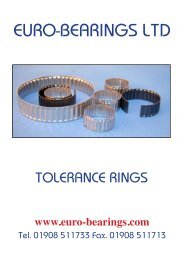 tolerance rings - Euro Bearings Ltd