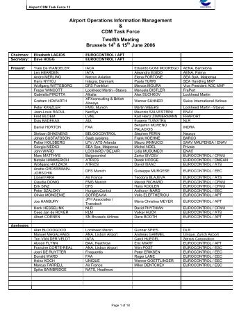 Minutes of the TF/12 Meeting & Pending Actions - Airport ...