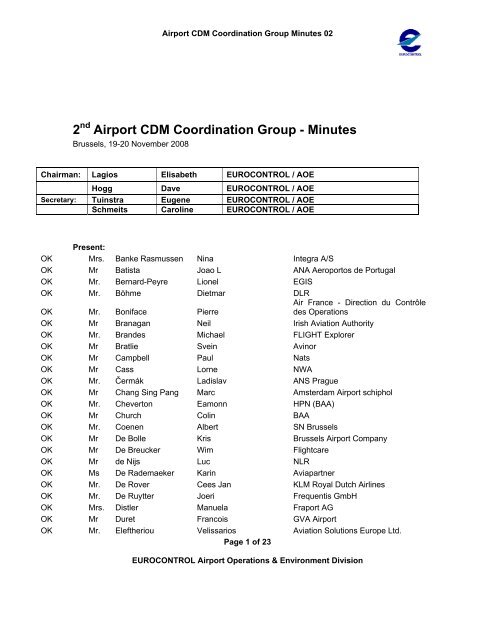 Meeting Minutes - Airport Collaborative Decision Making