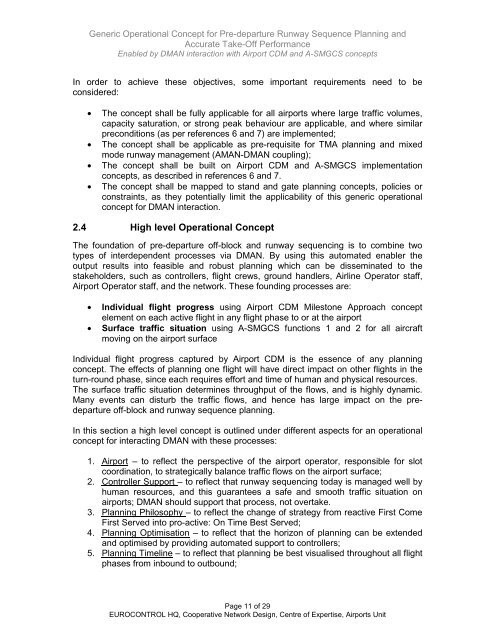 Generic Operational Concept for DMAN Interaction v07A - Airport ...