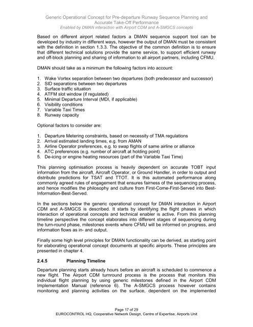 Generic Operational Concept for DMAN Interaction v07A - Airport ...