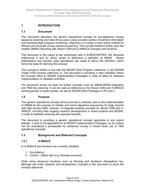 Generic Operational Concept for DMAN Interaction v07A - Airport ...