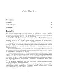 EMS Code of Practice - The European Mathematical Society