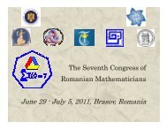 7th Congress of Romanian Mathematicians 2906-0507