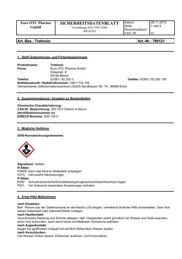 SICHERHEITSDATENBLATT - Euro OTC Pharma