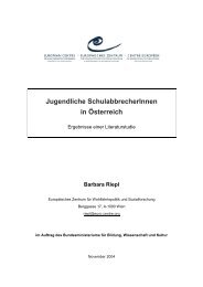 Jugendliche SchulabbrecherInnen in Österreich - European Centre ...