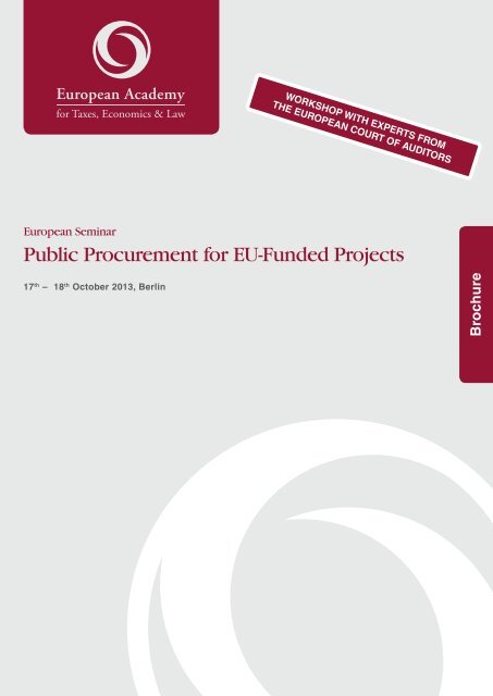 Public Procurement for EU-Funded Projects - Euroacad.eu