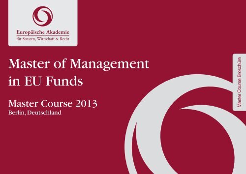 Master Of Management In Eu Funds Europaische Akademie Fur