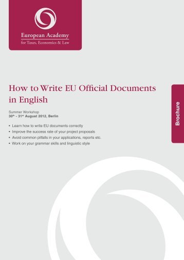 How to Write EU Official Documents in English