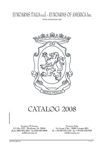 CATALOG 2008 rel.A 1 / 12 - Euroarms