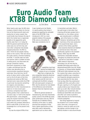 Euro Audio Team KT88 Diamond valves - EuroAudioTeam.com