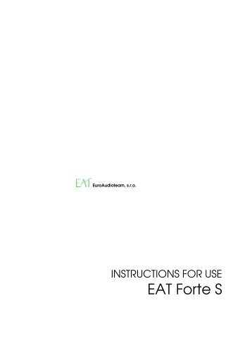 User manual EAT Forte S pdf - EuroAudioTeam.com