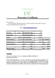 Warranty Certificate - EuroAudioTeam.com