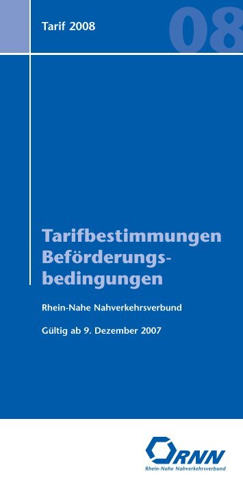 Tarifbestimmungen Beförderung s - RNN – Rhein Nahe ...