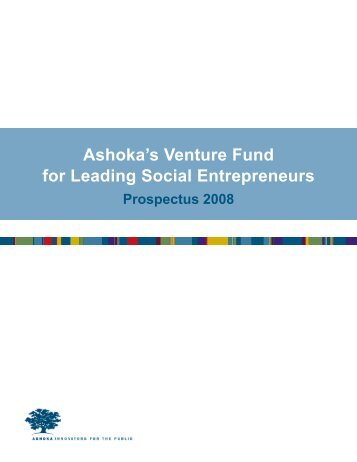 Ashoka's Venture Fund for  Leading Social Entrepreneurs