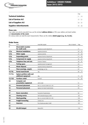 Exhibitors' Order Forms | Issue 2013 - Eurobike